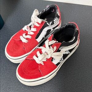Vans Red and Black Graphic Sneakers